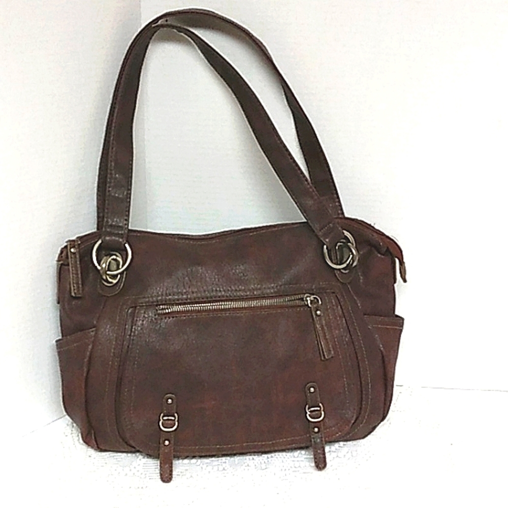 Plum brown hobo handbag